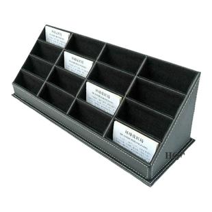 大容量高端16格皮质名片盒地产售楼部前台桌名片座名片架定做商务