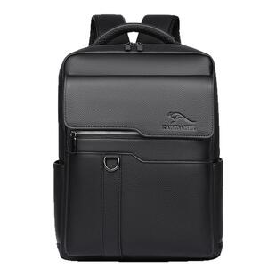 佧蒂袋鼠男士双肩包新款商务通勤包大容量电脑背包休闲出差公文包