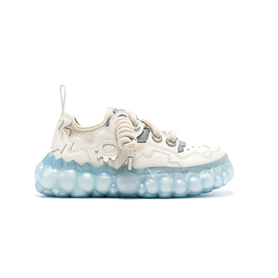 【董璇同款】OETZI冰人丑萌鞋女秋冬季牛皮革休闲情侣板鞋小丑鞋