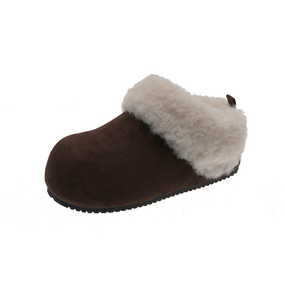 冬新款包头厚底内增高毛毛半拖鞋