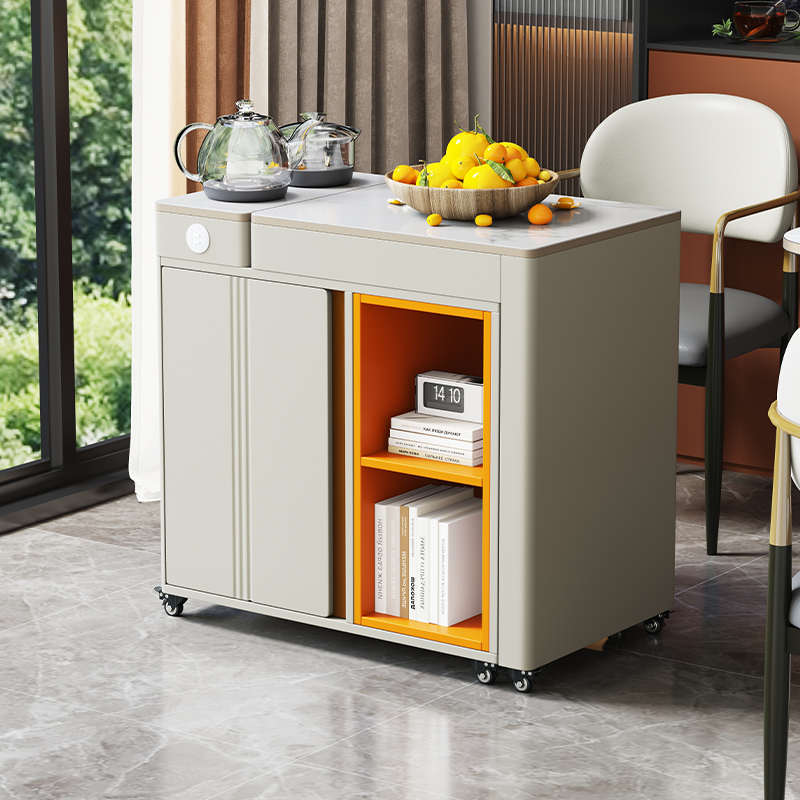 现代简约岩板阳台小型移动泡茶车轻奢小茶桌家用伸缩可旋转茶台