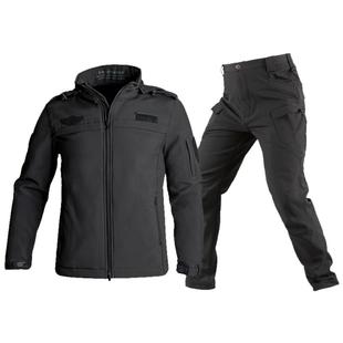 冬季黑色加绒作训服套装男保安工作服特种兵作战训练服TBM教官服