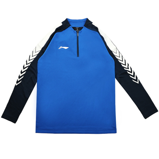 李宁儿童长袖T恤男童2026新款半拉链速干立领中大童运动上衣女童