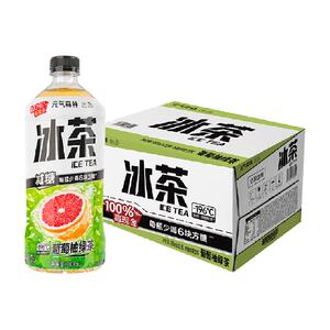 【任贤齐同款】元气森林冰茶减糖葡萄柚冰绿茶900ml*12 瓶整箱