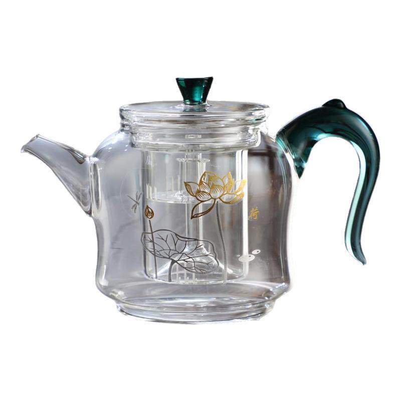 高硼硅玻璃侧把茶壶蒸煮一体
