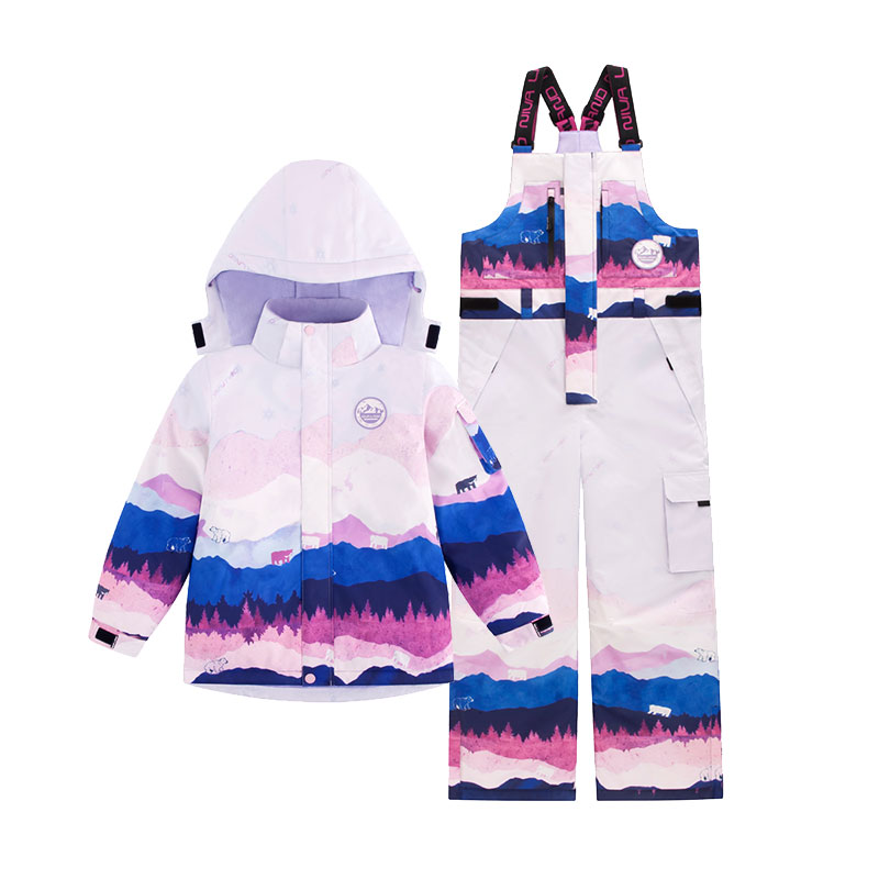 尼韦兰男童女童加厚滑雪服套装2023冬季新款儿童滑雪裤专业滑雪衣