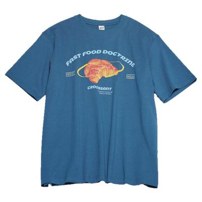 STILLYOU牛角包印花情侣短袖T恤