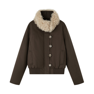 SOMESOWE羽绒服女士可拆卸毛领修身百搭外套2025秋季新款官方授权