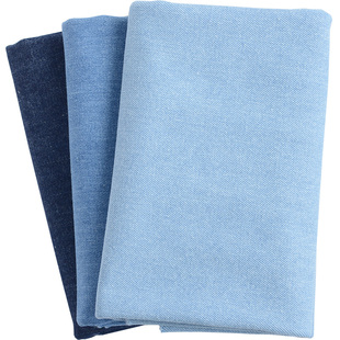 布料纯棉牛仔布棉布裤子衣服服装面料环保包薄厚砂洗蓝色水洗牛仔