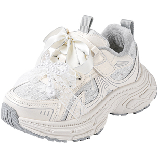 安奈儿女童运动鞋老爹鞋2026新款冬季加绒大童儿童鞋子女孩二棉鞋