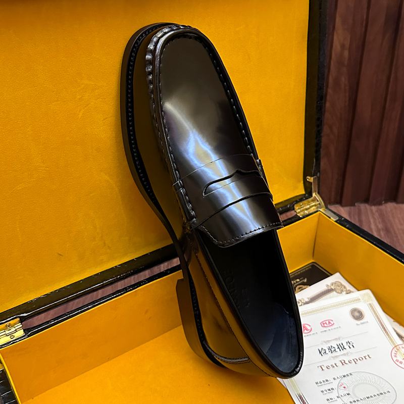 轻奢乐福鞋男冬季亮皮英伦商务休闲皮鞋一脚蹬懒人透气豆豆鞋真皮
