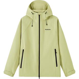 企鹅男装三防远山蓝冲锋衣2026春季单冲户外运动爬山登山服外套女