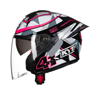 kyt意大利双镜片半盔夏季摩托车头盔四季个性轻便街道四分之三盔