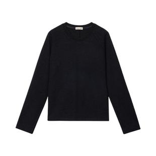 素然ZUCZUG 4M36 冬季女士美丽诺羊毛针织布黑色卫衣