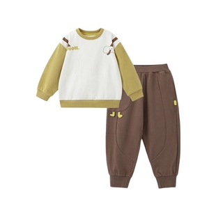 papa爬爬秋新款儿童套装男女童长袖长裤背包造型洋气