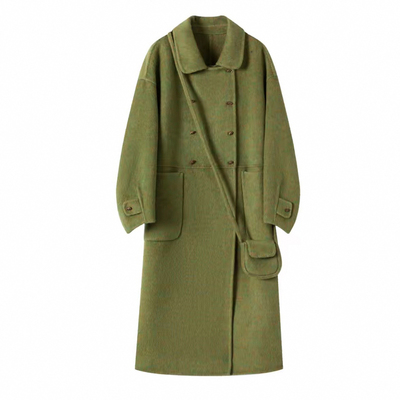 双面羊绒大衣女中长款2025年秋冬新款高级感宽松小个子羊毛呢外套