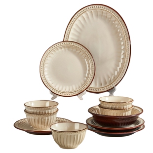 法式餐具套装家用2026新款中古风碗碟乔迁新居碗具浮雕碗盘子碗筷