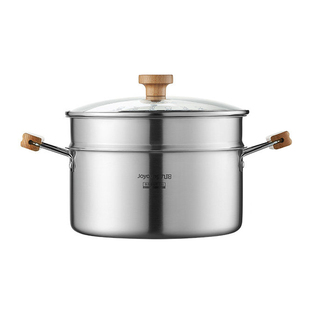 九阳汤锅316L不锈钢家用大容量加厚蒸煮炖锅带蒸笼电磁炉燃气通用