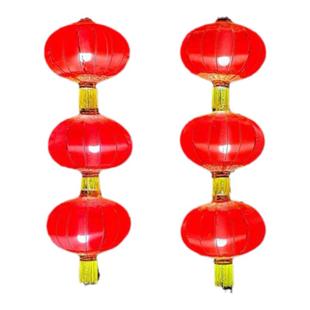 灯杆灯笼户外防水绸缎植绒电杆路灯装饰灯笼带灯发光灯笼支架定做