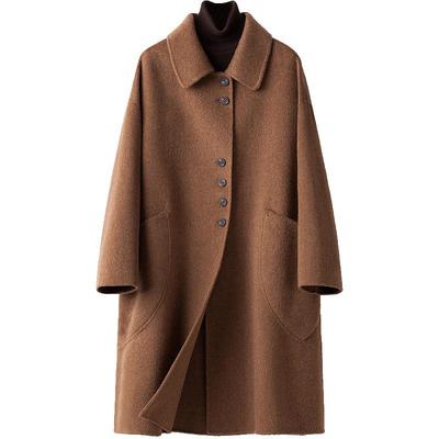 BXV娃娃领中长款双面呢羊毛大衣