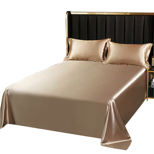 纯色真丝床单单件桑蚕丝绸缎被套女学生宿舍1.5m夏季天丝冰丝床笠