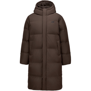 斯凯奇长款羽绒服冬季新品男女款宽松上衣时尚百搭保暖白色厚外套