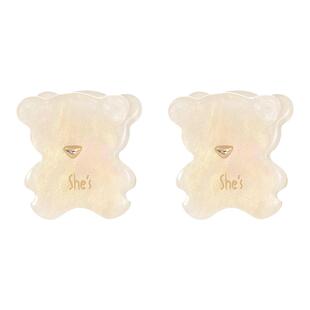shes茜子幻彩熊趣醋酸板材高级感可爱小熊侧边抓夹小号头饰一对装