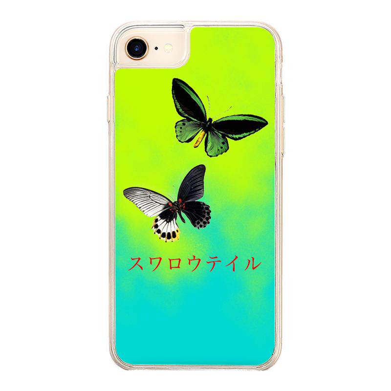夜光渐变荧光绿流沙手机壳适用于iPhone11 pro/X/pro Max/7Plus