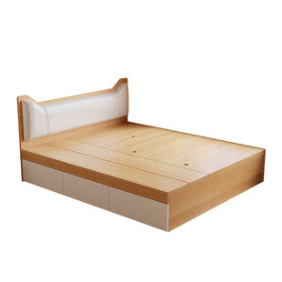 软包榻榻米落地床柜一体地台床1米8双人床定制小户型一米二单人床