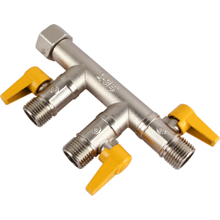 4分活接三通四通阀全铜加厚燃气煤气阀门天然气开关球阀一分三路