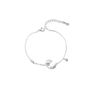 925纯银繁星鱼尾月光石手链女原创设计微镶锆石ins风贝壳贝珠手饰