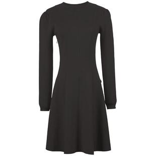 OBEG欧碧倩秋冬收腰修身简洁毛织裙泡泡袖连衣裙10404058