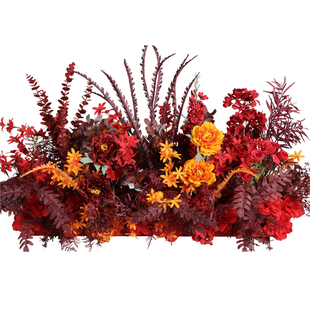 新款婚庆大款地排花芒草花排仿真绢花背景花墙装饰婚礼成品路引花