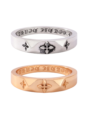 十字棱形面戒指925银做旧男女