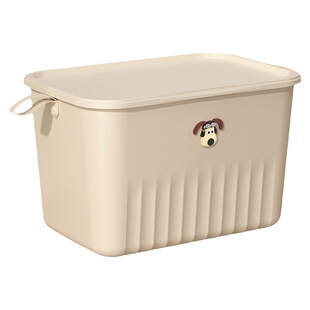 桌面收纳盒带盖长方形衣服整理箱子家用塑料储物筐厨房杂物收纳箱