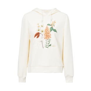 ELSEWHERE珂思【商场同款】新疆长绒棉立体提花连帽卫衣女春季