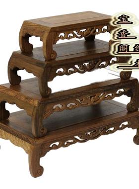 鸡翅木六子玉石花盆工艺品瓷器