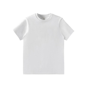 (买一送一)210g重磅纯棉圆领短袖白色宽松版素T恤夏季不透男女款