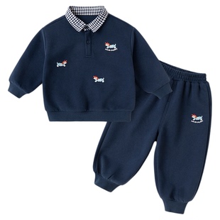 嘟嘟家宝宝套装春季儿童春装卫衣裤子男童新款衣服女童运动童装小