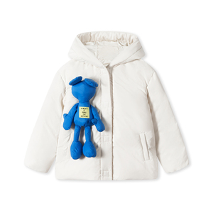 [送玩偶]gxgkids童装儿童羽绒服23冬新款男女童连帽卡通玩偶外套