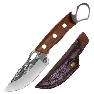 龙泉锻打内蒙古手把肉吃肉小刀户外专用杀鱼剔骨尖刀切肉割肉餐刀