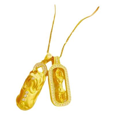 情侣足金包银金刚杵吊坠项链