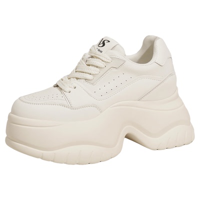 轻便不重防滑真皮松糕鞋