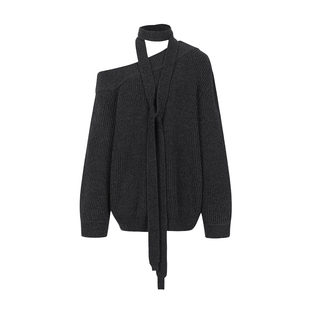 [清仓换季] 无以幻象 x WUYIHUANXIANG 斜肩长袖毛织两件套