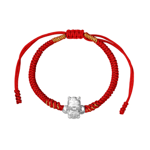足银十二生肖本命年红绳手链儿童女孩女童小朋友平安手绳生日礼物