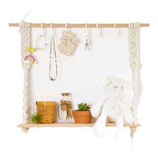 ins手工编织置物架macrame绳编挂毯壁饰玄关钥匙收纳梳妆台整理架