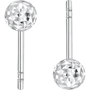 潮宏基铂雅铂金耳钉PT950耳饰镜面养耳精致时尚大版生日礼物