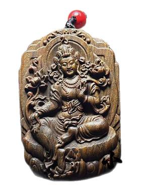 正宗阿根廷绿檀木绿度母吊坠守护平安牌佛牌挂件本命佛毛衣链饰品