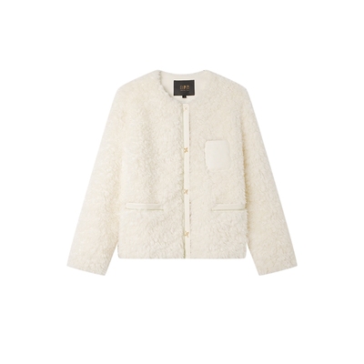 白鹿语百搭风涤纶拼接外套