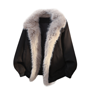 WASSUP HELLO美式座山雕毛领羽绒棉服男款秋冬棉袄宽松棉衣外套男